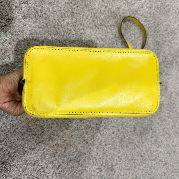 Patricia Nash Ledra Yellow Tooled Leather Bucket Bag  Chain Strap Crossbody - Picture 4 of 12